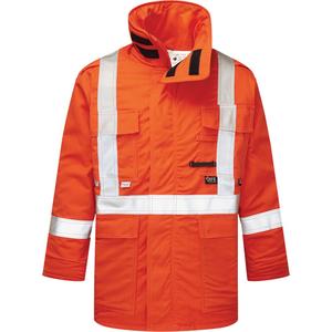 UltraSoft® 9 oz. High-Visibility Insulated Parka - Orange, Silver, 2X-Large, Small, Medium, 4X-Large, Cotton, Meets/Exceeds CSA Z96 Class 2 - Level 2, Regular, 60 Days