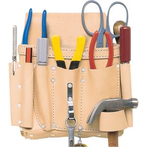 Electrician's Tool Belt - Leather, Beige, 8, Multiple Tool Holder