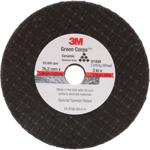 General-Purpose Cut-Off Wheel - 3", 1/16", 3/8", 25000, 27, Aluminum Oxide