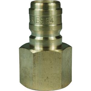 DQC E-Series Straight Through Interchange Plug - Brass, None, 3/4", Female NPTF, 1700 PSI
