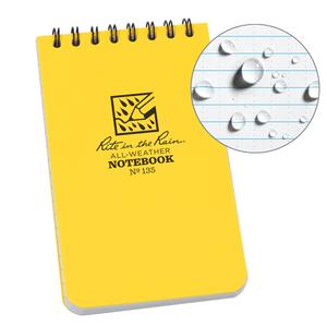 Pocket Top-Spiral Notebook - 3", 5", Soft Cover, Yellow, 100, Spiral, Universal, White, PolyDura