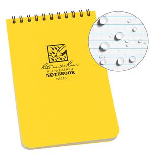 Pocket Top-Spiral Notebook - 4", 6", Soft Cover, Yellow, 100, Spiral, Universal, White, PolyDura