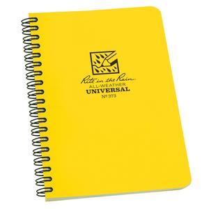 Side-Spiral Notebook - 4-5/8", 7", Soft Cover, Yellow, 64, Spiral, Universal, White, PolyDura