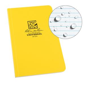 Field-Flex Bound Book - 4-5/8", 7-1/4", Soft Cover, Yellow, 128, Case-Bound, Universal, White