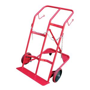 Cylinder Cart - Steel, 31", 34-7/8", 34-11/16", 350 lbs., Mold-on Rubber, 25-1/2"W x 7"L, Phenolic, 28"
