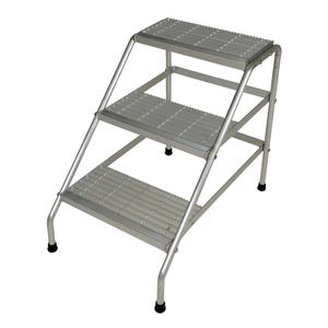 Aluminum Step Stand - 3, 30", 34-9/16", 22-13/16", Bolt together, 500 lbs.