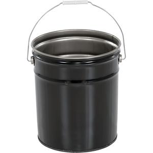 Pail - Steel, 5 gal., 13-3/8", 10-13/16", Black, Open head