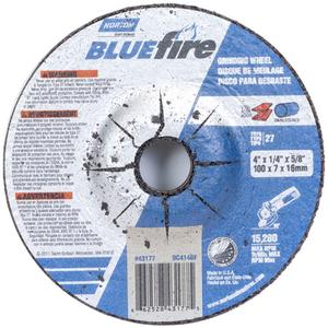 BlueFire® Depressed Center Wheel - 4", 1/4", 5/8", 15280, 27, Zirconia Alumina