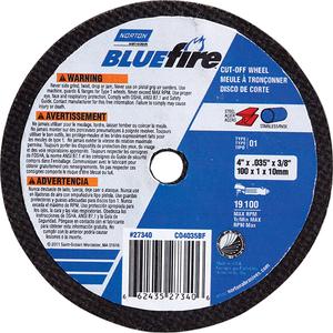 BlueFire® Cut-Off Wheels - 4", 0.035", 3/8", 19100, 1, Aluminum Oxide