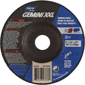 Gemini® Rightcut™ Depressed Centre Wheel - 5", 1/4", 7/8", 12225, 27, Aluminum Oxide, High, Fiberglass