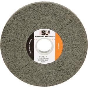 Standard Abrasives™ Deburring Wheel 853093 - 6", 1/2", Fine, 1", Silicon Carbide, Centre Hole, 6000 RPM