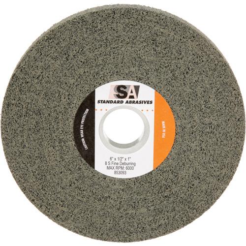 Standard Abrasives™ Deburring Wheel 853093 - 6", 1/2", Fine, 1", Silicon Carbide, Centre Hole, 6000 RPM