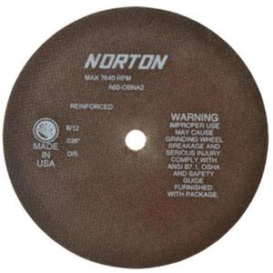 Reinforced Tool Room Cut-Off Wheels - 8", 0.035", 5/8", 7640, 01/41, Aluminum Oxide, Package, 25