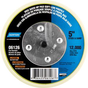 Back Up Pads For PSA & Hook And Loop Paper Discs - 5", PSA Discs, Soft, 15 000