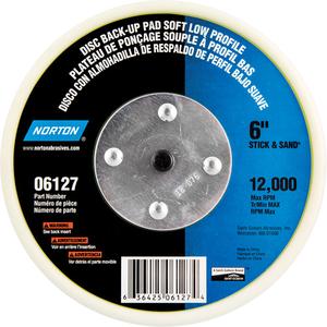 Back Up Pads For PSA & Hook And Loop Paper Discs - 6", PSA Discs, Soft, 15 000