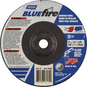BlueFire® Grinding Wheels - 4", 1/4", 3/8", 15280, 27, Zirconia Alumina