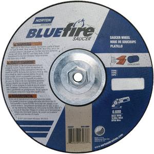 BlueFire® Saucer Wheels - 9", 1/4", 5/8"-11, 6600, 28, Zirconia Alumina