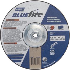 BlueFire® Grinding Wheels - 9", 1/4", 5/8"-11, 6600, 27, Zirconia Alumina