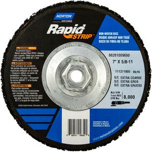 Bear-Tex® Rapid Strip Non-Woven Depressed Center Discs - 7", Extra Coarse, 5/8"-11, Silicon Carbide