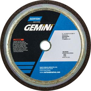 Gemini® Non-Reinforced Portable Snagging Cups - 6", 2", 5/8", 16, 6000, Flaring Cup, Aluminum Oxide, 3/4", 1-1/2"