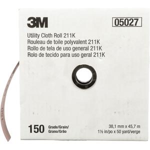 Utility Cloth Roll 211K - 150, 180, 320, 1-1/2", 50 yd., Aluminum Oxide