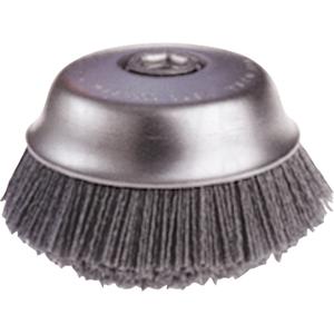 ATB™ Nylon Abrasive Round Trim Cup Brushes - 4", 120, 1-1/2", 5/8-11NC, 6000