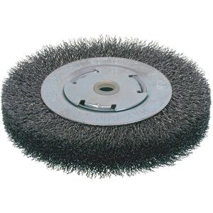 Economy Crimped Wire Wheel Brushes - Wide Face - 6", 1-1/4", 0.014, Steel, 2", 6000