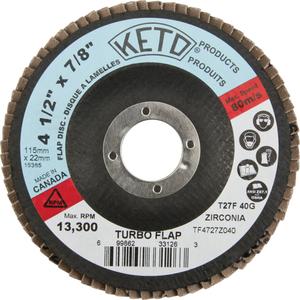 Turbo Flap Disc - 40, 4-1/2", 7/8", Zirconia Alumina