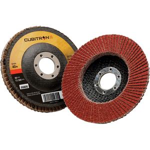 Cubitron™ II Flap Disc 967A - 40+, 60+, 80+, 4-1/2", 7/8", Ceramic, 27, 13300