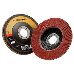 Cubitron™ II Flap Disc 967A - 40+, 60+, 80+, 4-1/2", 7/8", Ceramic, 29, 13300