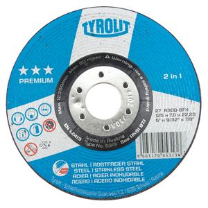 Premium 2-in-1 Grinding Wheel - 5", 9/32", 7/8", 12250, 27, Premium 3 star 2 in 1 wheel