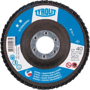 Standard 2 In 1 Flap Disc Wheel - 40, 80, 4-1/2", 7/8", Zirconium, 29, Type 29, 13,300, Standard 2 Star 2 in 1 wheel