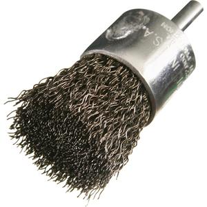 Crimped Wire End Brush - 1/2", 0.005", Steel, 1/4", 1", 20000