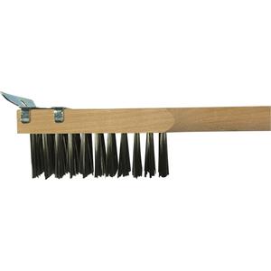 Scratch Brush With Scraper - 4", 20", 3 x 10, 1", Stainless Steel, 2"