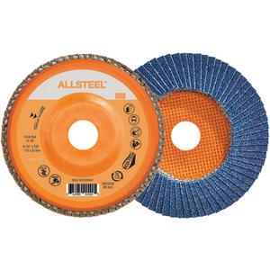 AllSteel™ Flap Disc - 40, 60, 80, 120, 4-1/2", 7/8", Zirconia Alumina, 27, 13300