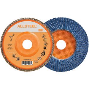 AllSteel™ Flap Disc - 40, 60, 80, 120, 7", 7/8", Zirconia Alumina, 27, 8600
