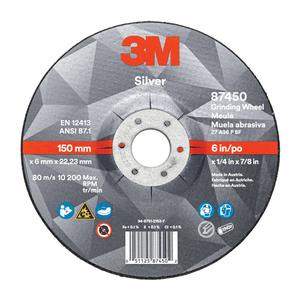 Silver Depressed Centre Grinding Wheel - 4", 1/4", 3/8", 5/8", 15300, 27, Ceramic