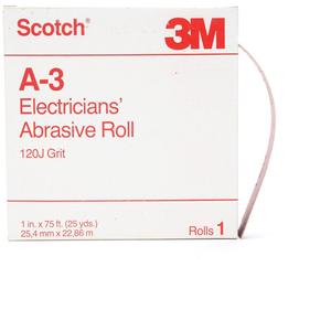 Scotch® A-3 Electrician's Abrasive Roll - 120, 1", 75', Aluminum Oxide, J-Weight, Cloth