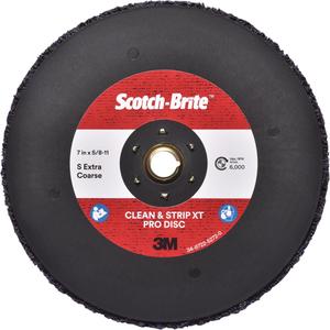 Scotch-Brite™ Clean & Strip XT Pro Disc - 7", Extra Coarse, 5/8"-11, Silicon Carbide, TN, Purple, 6 000