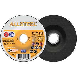 AllSteel™ Cut-Off Wheel - 4-1/2", 5", 6", 7", 3/64", 7/8", 13300, 27, Aluminum Oxide, A-30