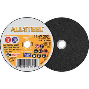 AllSteel™ Mini Cut-Off Wheel - 3", 1/32", 1/16", 3/8", 25470, 1, Aluminum Oxide, A-46