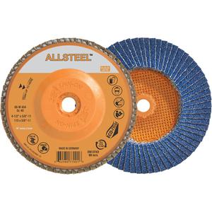 AllSteel™ Flap Disc - 40, 60, 80, 120, 4-1/2", 5/8"-11, Zirconia Alumina, 27, 13300