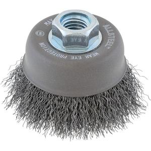 AllSteel™ Wire Brush - 5", 1", 0.014", Steel, 5/8"-11, 8600, Crimped Wire