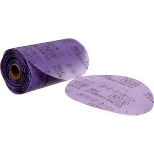Cubitron™ II Stikit™ Clean Sanding Film Disc - 120+, 80+, 5", Ceramic, 3 mils, Film, Purple, 12 000, Yes