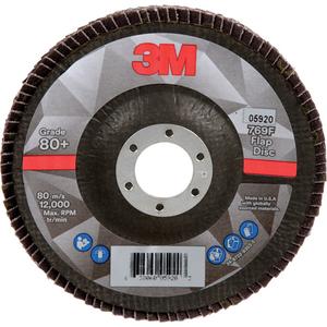 769F Flap Disc - 80+, 5", 7/8", Ceramic, 29, 12000