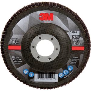 769F Quick Change Flap Disc - 80+, 4-1/2", 5", 7/8", Ceramic, 27, 13300