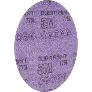 Cubitron™ II Hookit™ 775L Series Film Disc - 240+, 400+, 6", Ceramic, 3 mils, Purple, Resin, 12000, Open Coat