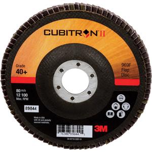 Cubitron™ II 969F Flap Disc - 40+, 5", 7/8", Ceramic, 27, 12000, Maroon, YF-Weight, Polyester