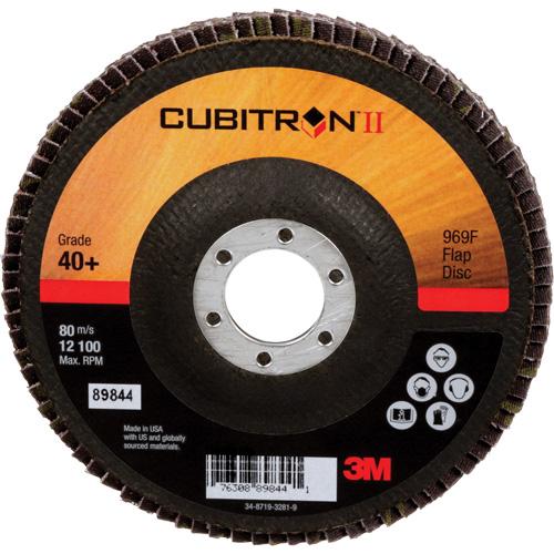 Cubitron™ II 969F Flap Disc - 40+, 5", 7/8", Ceramic, 27, 12000, Maroon, YF-Weight, Polyester