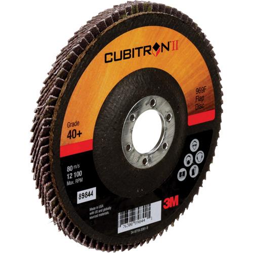 Cubitron™ II 969F Flap Disc - 40+, 5", 7/8", Ceramic, 27, 12000, Maroon, YF-Weight, Polyester - Image 2